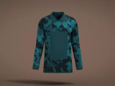 Military Outfit - T-shirt Low-poly 3D model 9
