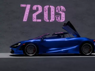 McLaren 720s spider - Rigged - Animated - PBR Low-poly 3D model