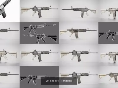 Ak and M4 3D Model Pack