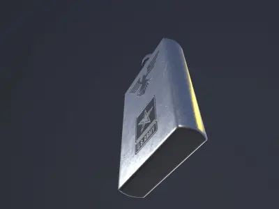 Military Bottle Game Ready Low-poly 3D model