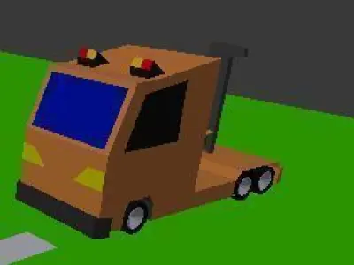 truck tow on road 3D model