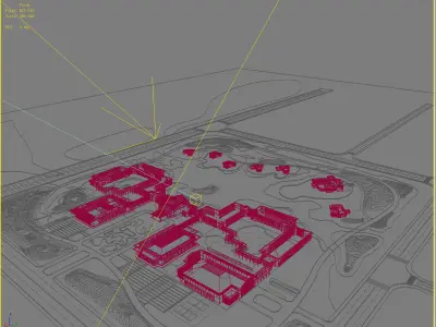 Architecture campus of university 3D model