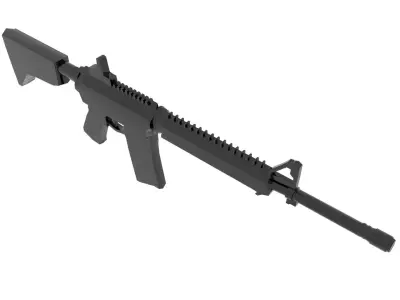 Low poly Springfield Ar15 Free low-poly 3D model