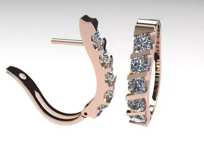 Diamond Hoop Droplet Earrings  3D print model