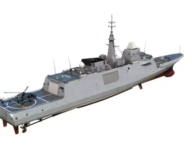 FREMM class Frigate FS Aquitaine-class Frigate Low-poly 3D model