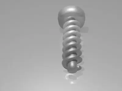 Screw silver spiral Free 3D model
