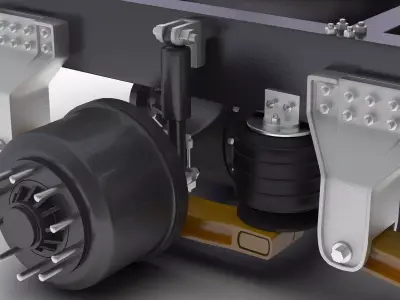 Truck 2 Axle Chassis 3D model