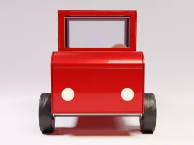 Red retro truck vintage pickup car 3D model