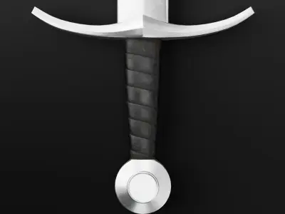 Medieval Sword 04 low poly plus old texture and sheath UE Low-poly 3D model