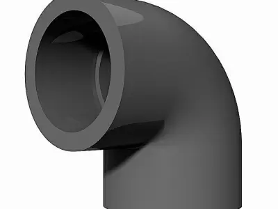 PVC Elbows 90 Degrees - Socket Ends Free 3D model