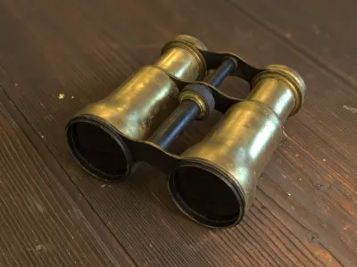 Vintage theatre binocular Low-poly 3D model