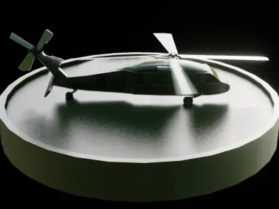 Low Poly Army Chopper or Helicopter Low-poly 3D model