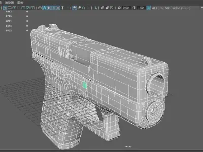Model of the Glock43 pistol Low-poly 3D model