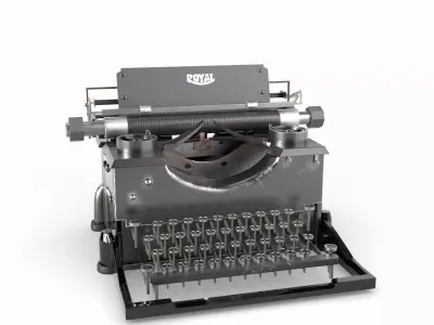 Typewriter paper cutting machine 3D model