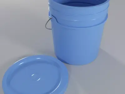 Bucket 3D Model and lid 3D model
