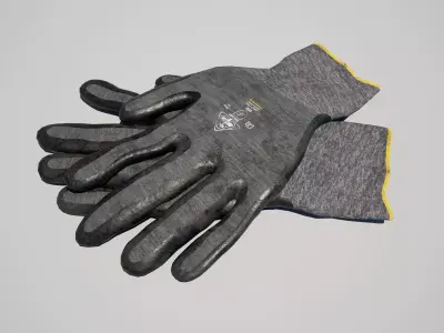 Working Gloves Low-poly 3D model