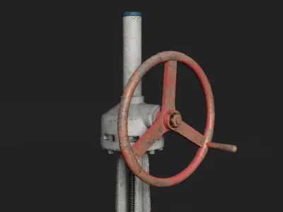 Industrial gate valve  Low-poly 3D model