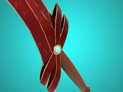 Short bloody blade Low-poly 3D model