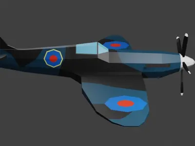 Supermarine Spitfire Low-poly 3D model