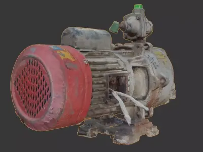 Scanned Rusty Water Pump Motor Low-poly 3D model