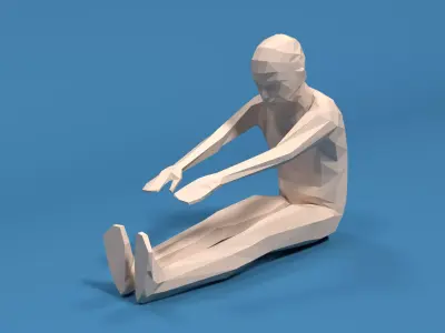 Low Poly Kid Stretching Low-poly 3D model