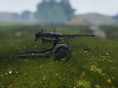 Gun Unreal Unity Ready Low-poly 3D model