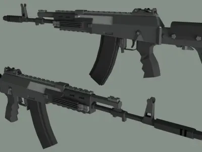 Low Poly AK-12 Assault Rifle Free low-poly 3D model