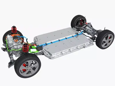 Electric Car Chassis 3D model by qqpt2084