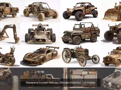 Wasteland Frontier Vehicles Ultimate Collection 3D Model Pack