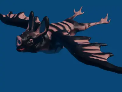 BAT 3D flying in sky Free 3D model