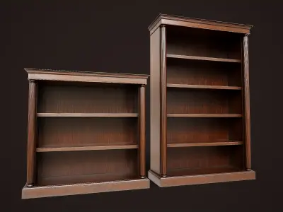 Vintage Bookcases Low-poly 3D model