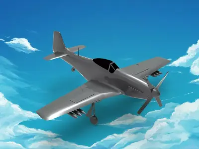 North American P-51 Mustang 3D model purchase