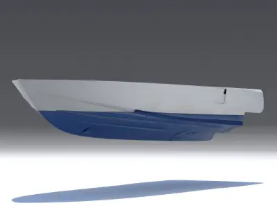 Yacht hull clean and ruined Low-poly 3D model