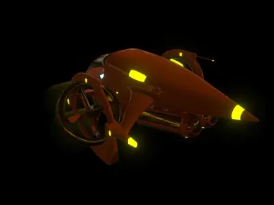 Dual Prop Experimental Submarine Free low-poly 3D model