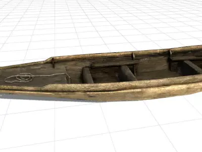 Old Boat Low-poly 3D model