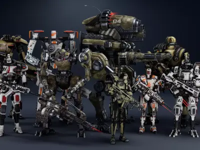 Super Bot pack Vol2 3D Model Collection purchase