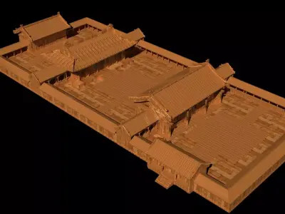 Chinese courtyard house 3D model buy