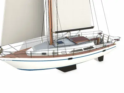 Sailing Yacht  Low-poly PBR Low-poly 3D model