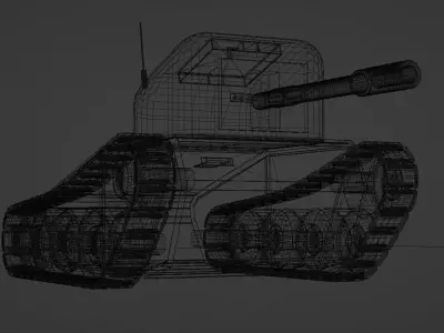 Simple Tank Low-poly 3D model Low-poly