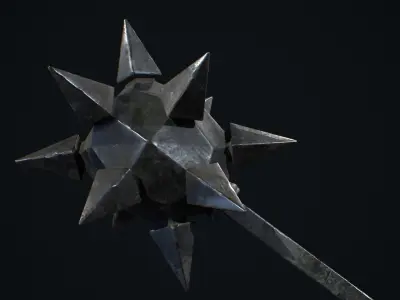 Medieval Weapon Morning Star -PBR- Game Ready Low-poly 3D model