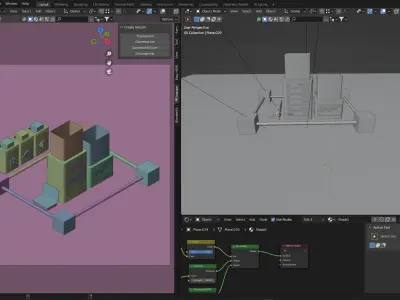 3D Render of Blockchain Technology for Visualization 3D model