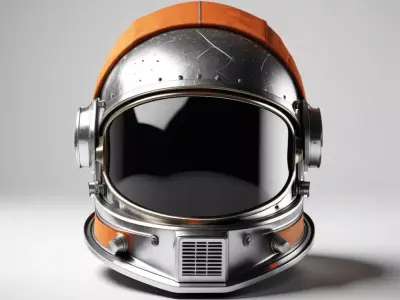 Retro Space Helmet Isolated 3D 3D model