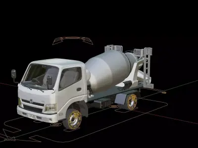 Hino 300 Concrete Mixer truck 3D model