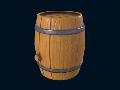 Barrel wooden Free low-poly 3D model buy
