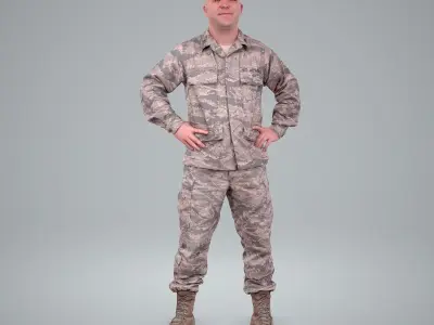 Smiling Standing Wearing Army Clothing CMan0211-HD2-O01P01-S 3D model
