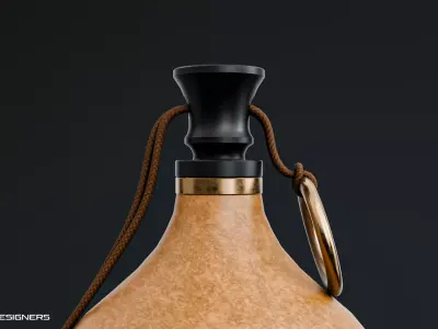 Chinese Gourd Bottle Low-poly 3D model
