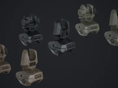 FAB Defense Flip Rear Sight Low-poly 3D model