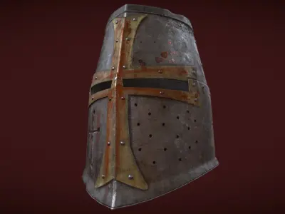Dark  Crusader Helmet Low-poly 3D model