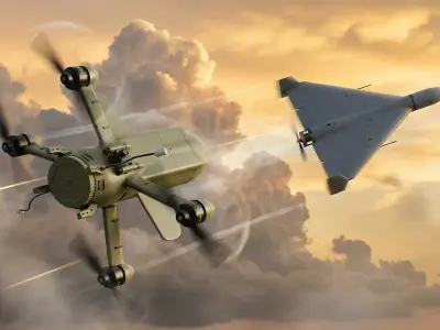 STING air defense interceptor drone Low-poly 3D model