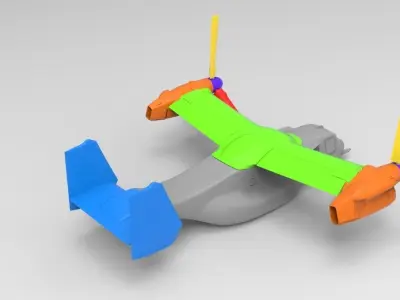 Osprey Y22 Marines Helicopter 3D print model